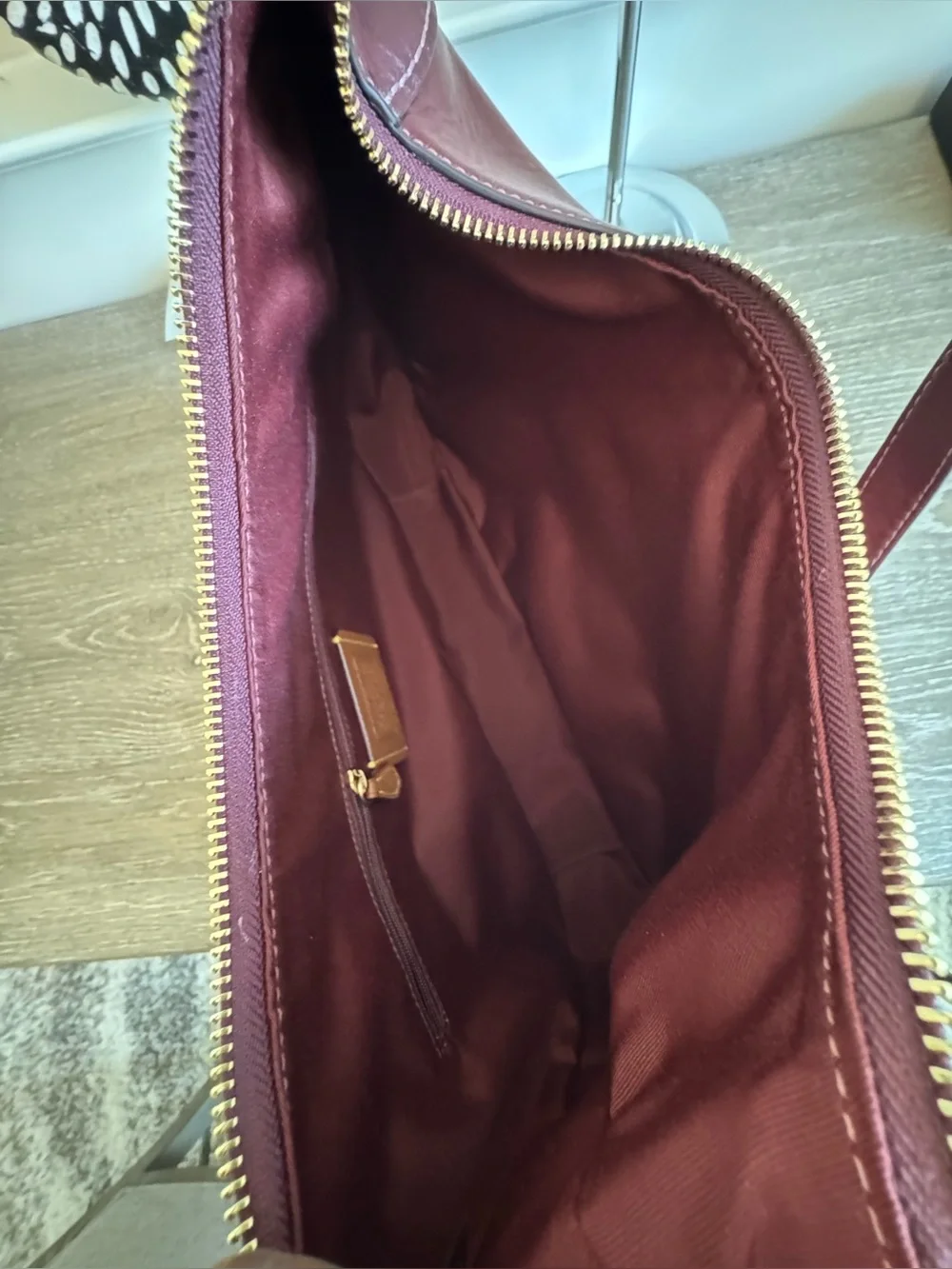 NWT Coach Ella Burgundy Leather Hobo with Gold Hardware